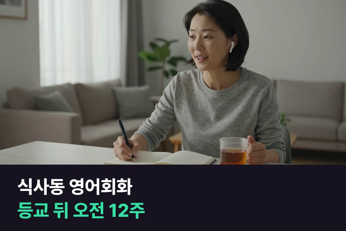 식사동 학부모가 아이 등교 뒤 오전 20분으로 영어회화를 다시 시작하는 12주 계획