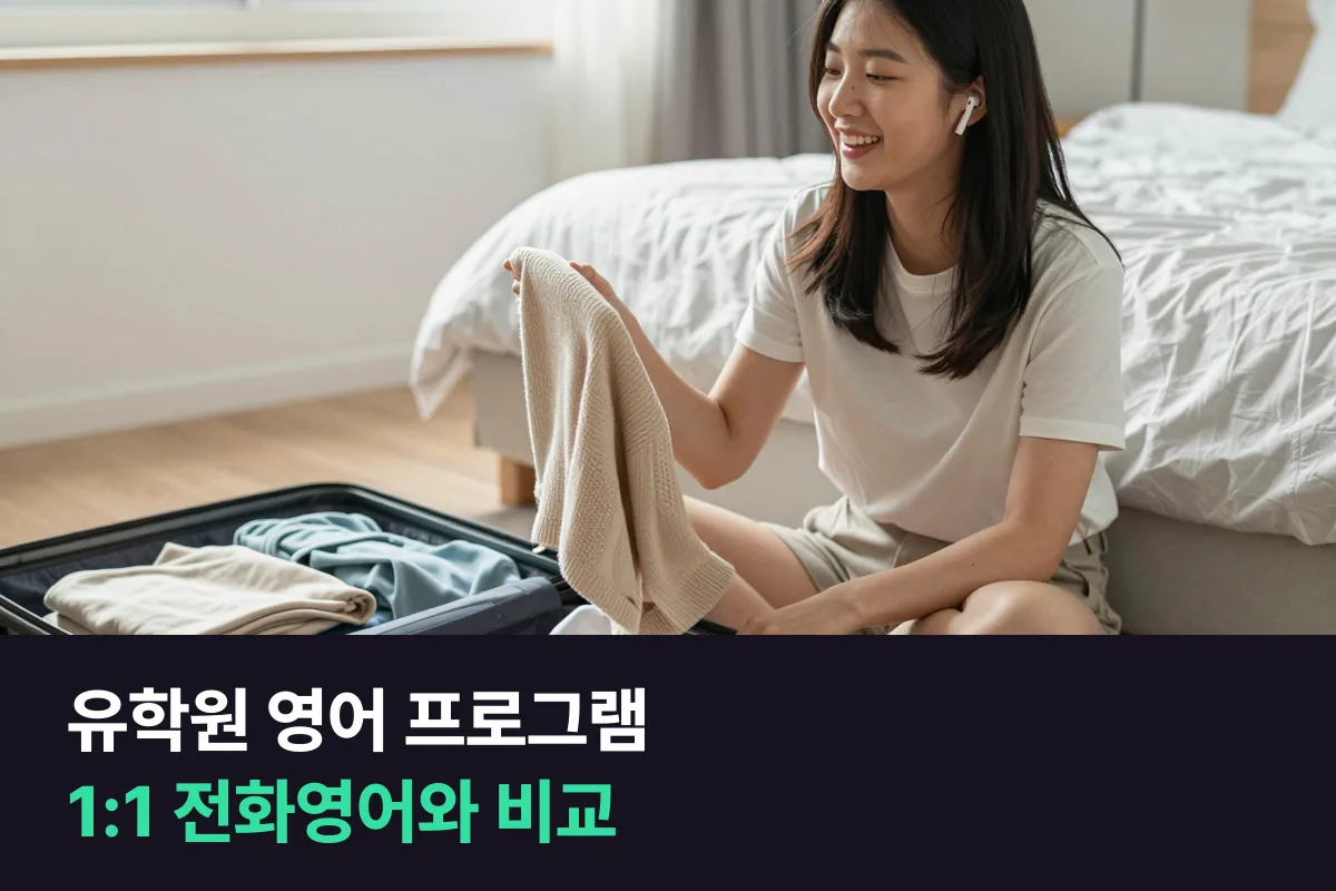 유학원 출국 전 영어 프로그램 vs 1:1 전화영어를 비용·시간 기준으로 비교