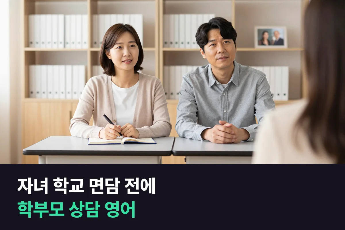 유학 학부모 상담 영어는 면담 전에 질문을 적고 소리 내 연습해요