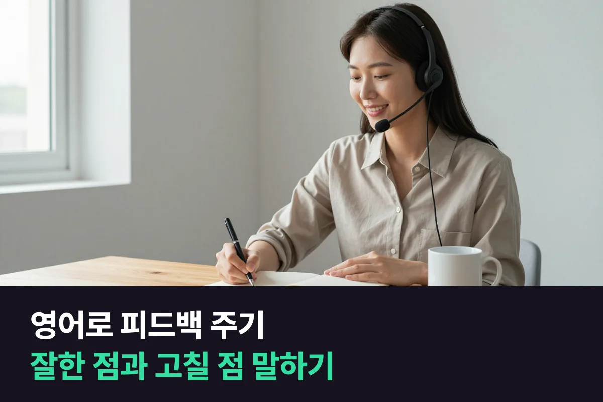 영어로 피드백을 줄 때 팀원에게 잘한 점과 고칠 점을 말하는 네 단계 표현