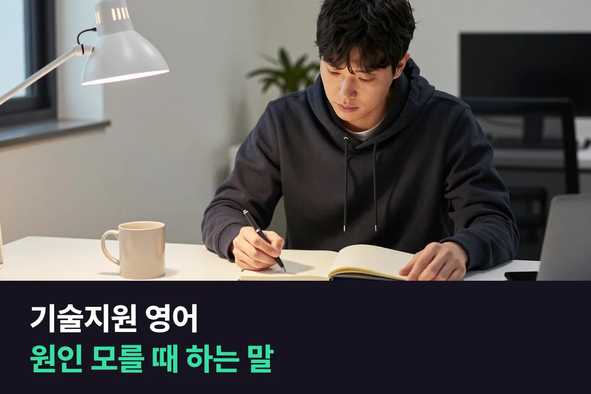 장애 원인을 아직 모를 때, 기술지원 엔지니어는 해외 고객에게 영어로 무엇을 말해야 할까요?