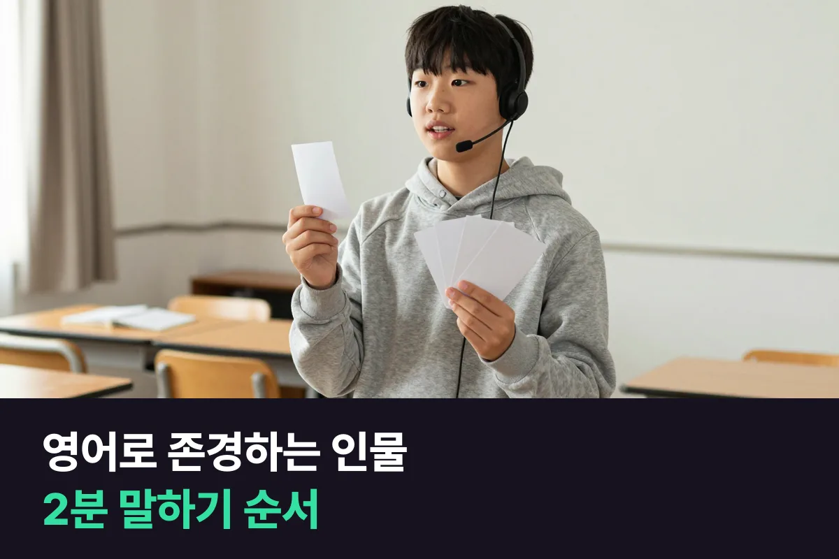 중고등학생이 영어로 존경하는 인물을 2분 동안 말하려면 어떻게 준비할까요?