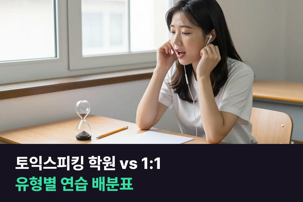 토익스피킹은 학원과 1:1 전화영어 중 유형마다 맞는 연습 장소가 다르다
