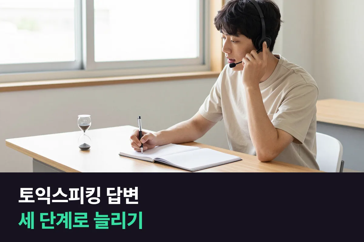 토익스피킹 답변이 짧게 끝난다면, 같은 생각을 세 단계로 늘려 보세요