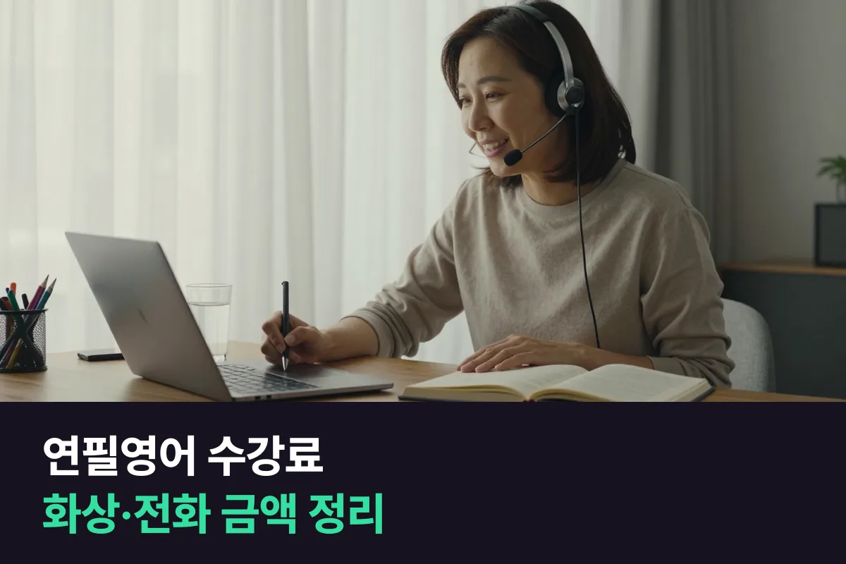 연필영어 수강료를 화상강의·전화영어, 수업 길이와 주 횟수별로 정리했어요